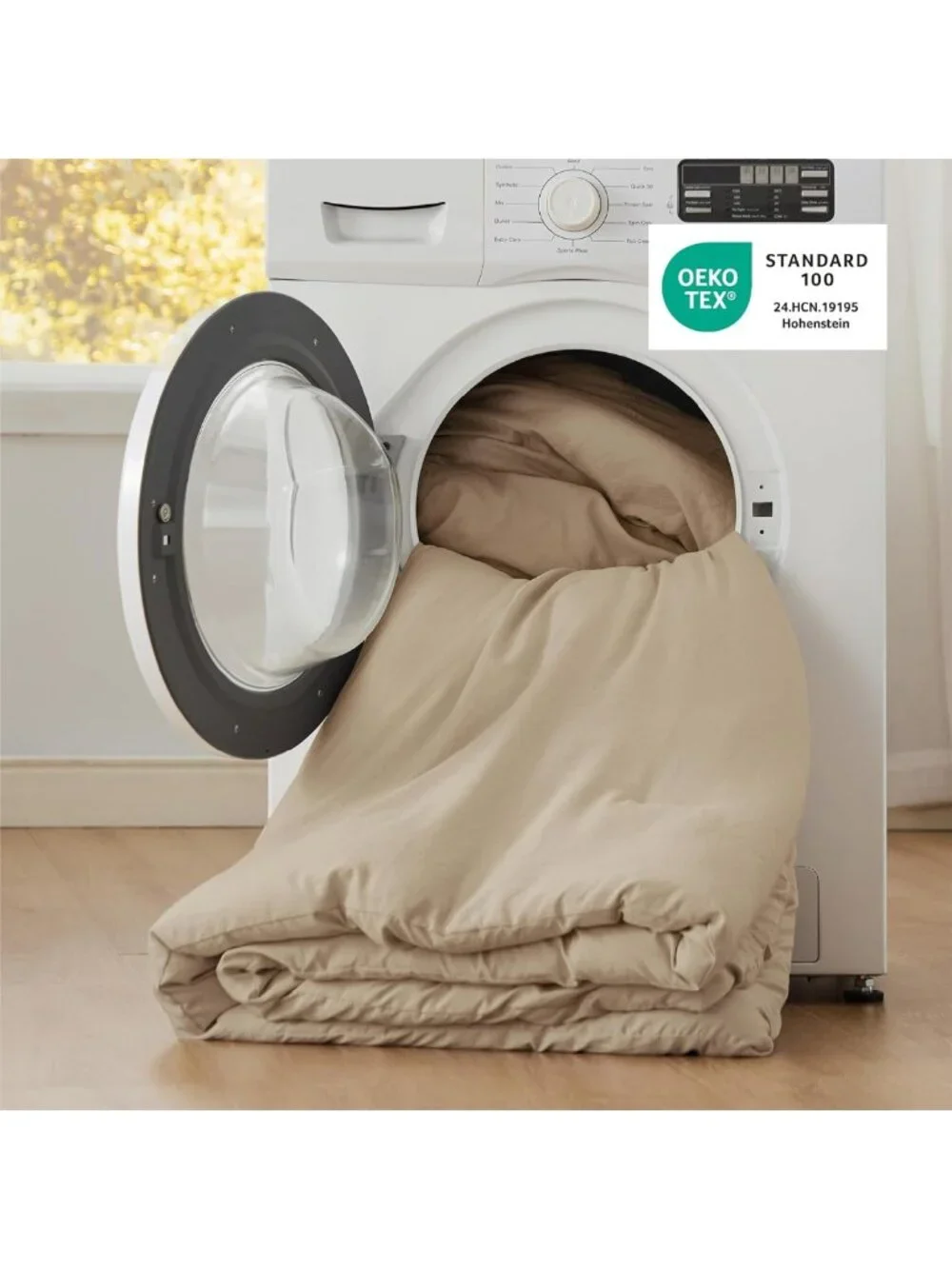 Cozy Khaki Queen Comforter Set - Soft Prewashed Bedding, 3-Piece All Seasons Set